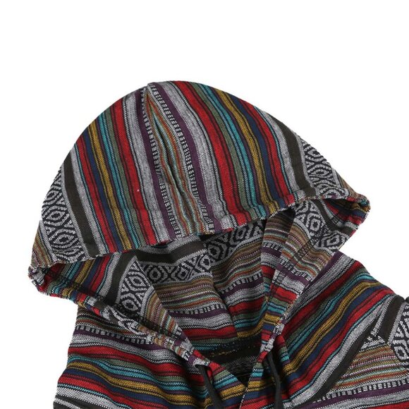 Men's T-Shirt with Vibrant Colorful Striped and Casual Hood Design - Picture 2 of 7
